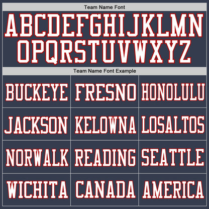 Custom Navy White-Red Mesh Authentic Football Jersey - Sky-Custom