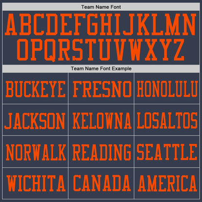 Custom Navy Orange Mesh Authentic Football Jersey - Sky-Custom
