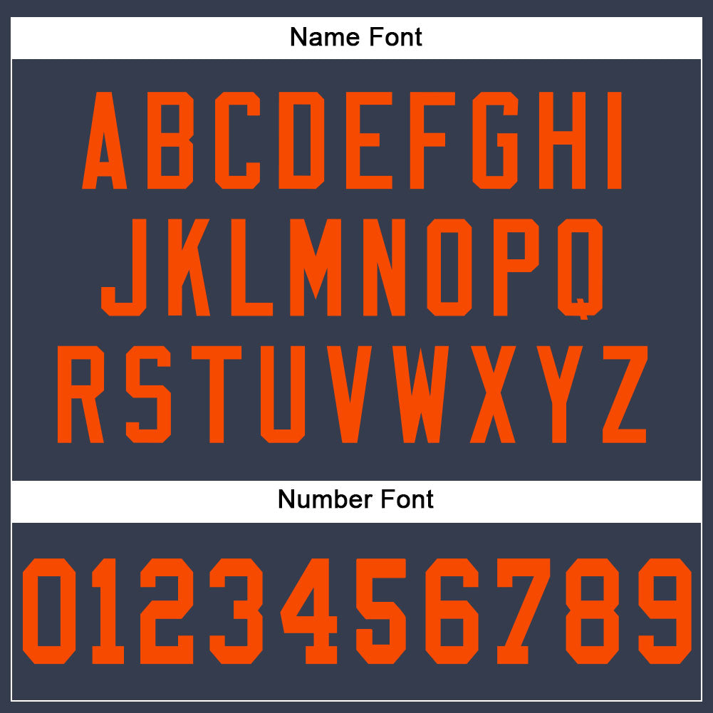 Custom Navy Orange Mesh Authentic Football Jersey - Sky-Custom