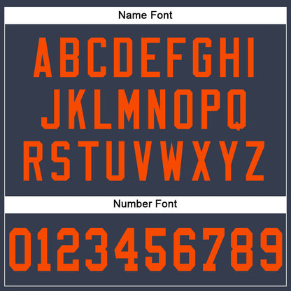 Custom Navy Orange Mesh Authentic Football Jersey - Sky-Custom
