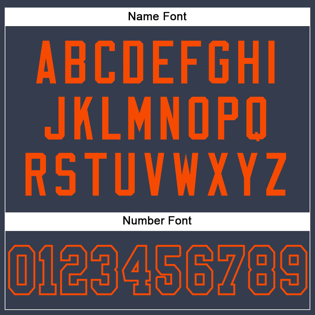 Custom Navy Navy-Orange Mesh Authentic Football Jersey - Sky-Custom