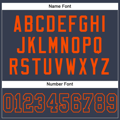 Custom Navy Navy-Orange Mesh Authentic Football Jersey - Sky-Custom