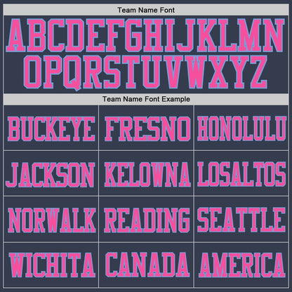 Custom Navy Pink-Light Blue Mesh Authentic Football Jersey - Sky-Custom