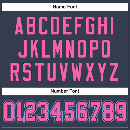 Custom Navy Pink-Light Blue Mesh Authentic Football Jersey - Sky-Custom