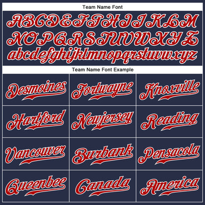 Custom Navy Red-White Authentic Sleeveless Baseball Jersey - Sky-Custom