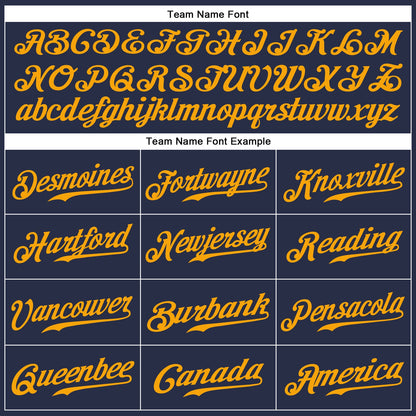 Custom Navy Gold Authentic Sleeveless Baseball Jersey - Sky-Custom