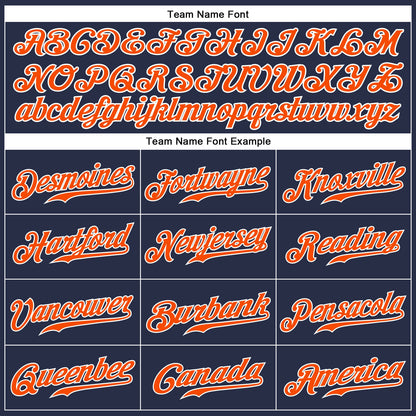 Custom Navy Orange-White Authentic Sleeveless Baseball Jersey - Sky-Custom