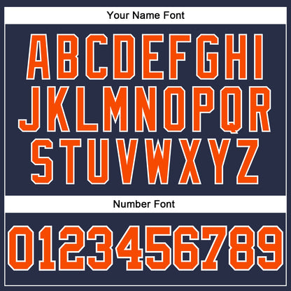 Custom Navy Orange-White Authentic Sleeveless Baseball Jersey - Sky-Custom