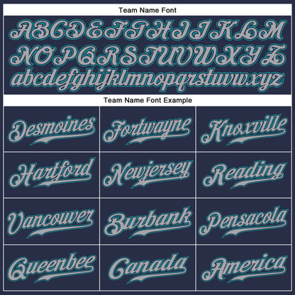 Custom Navy Gray-Teal Authentic Sleeveless Baseball Jersey - Sky-Custom