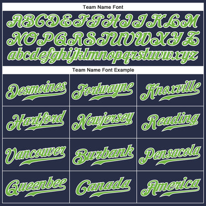 Custom Navy Neon Green-White Authentic Sleeveless Baseball Jersey - Sky-Custom