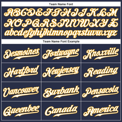 Custom Navy White-Gold Authentic Sleeveless Baseball Jersey - Sky-Custom