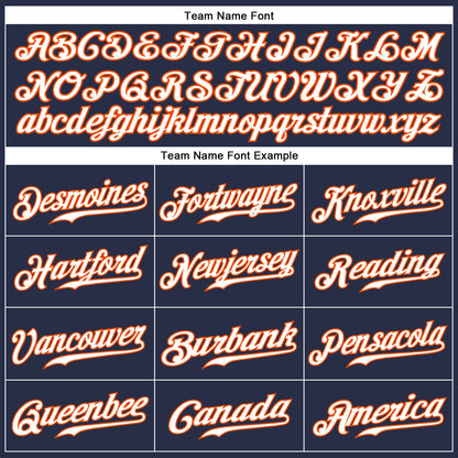 Custom Navy White-Orange Authentic Sleeveless Baseball Jersey - Sky-Custom