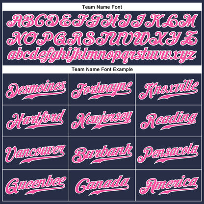 Custom Navy Pink-White Authentic Sleeveless Baseball Jersey - Sky-Custom