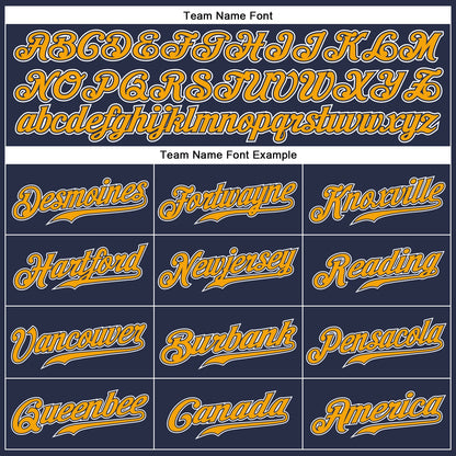 Custom Navy Gold-White Authentic Sleeveless Baseball Jersey - Sky-Custom