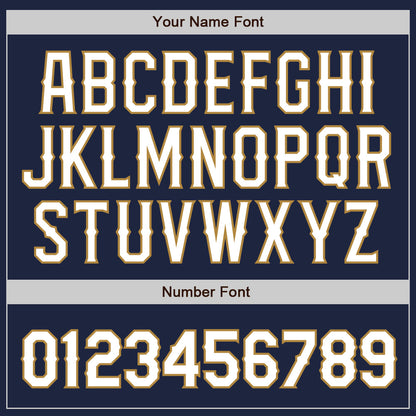 Custom Navy White-Old Gold Authentic Baseball Jersey - Sky-Custom