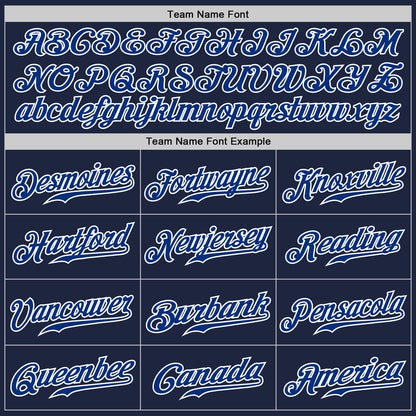 Custom Navy Gray-White Authentic Baseball Jersey - Sky-Custom