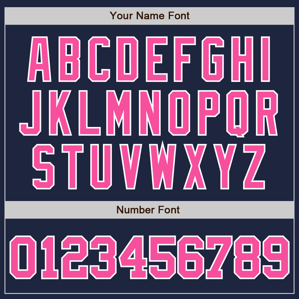 Custom Navy Pink-White Authentic Baseball Jersey - Sky-Custom