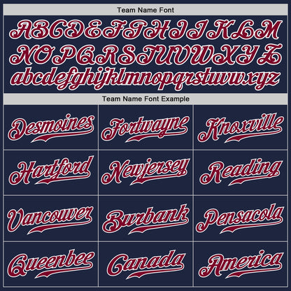 Custom Navy White-Maroon Authentic Baseball Jersey - Sky-Custom