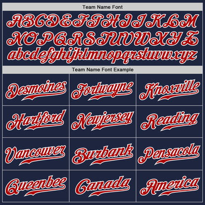 Custom Navy Red Pinstripe Red-White Authentic Baseball Jersey - Sky-Custom