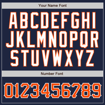 Custom Navy Orange Pinstripe Orange-White Authentic Baseball Jersey - Sky-Custom