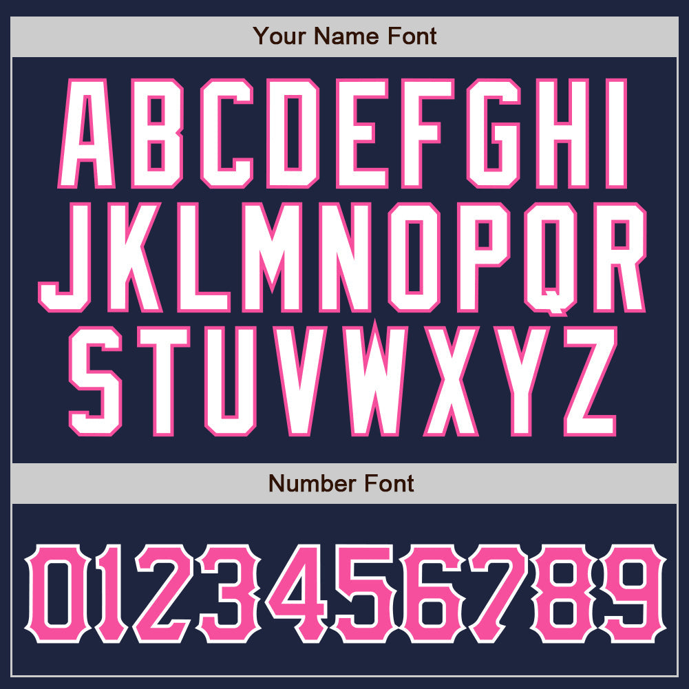 Custom Navy White Pinstripe Pink-White Authentic Baseball Jersey - Sky-Custom