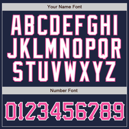Custom Navy White Pinstripe Pink-White Authentic Baseball Jersey - Sky-Custom