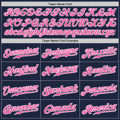 Custom Navy White Pinstripe Pink-White Authentic Baseball Jersey - Sky-Custom