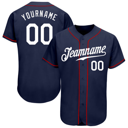 Custom Navy White Authentic Baseball Jersey - Sky-Custom
