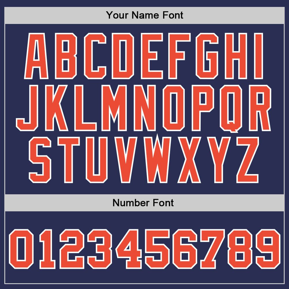 Custom Navy Orange-White Authentic Throwback Basketball Jersey - Sky-Custom