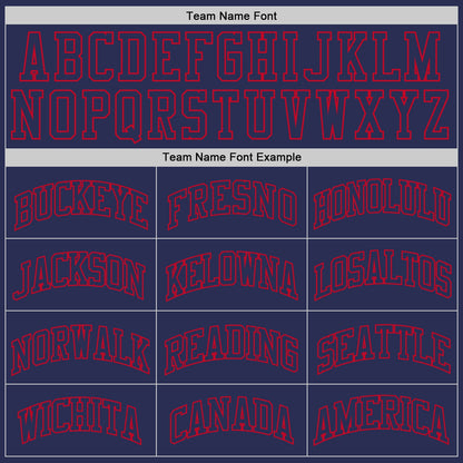 Custom Navy Navy-Red Authentic Throwback Basketball Jersey - Sky-Custom