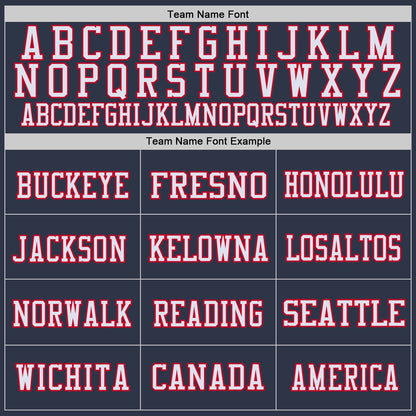 Custom Navy Red-White Mesh Authentic Throwback Football Jersey - Sky-Custom