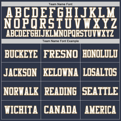 Custom Navy White-Old Gold Mesh Authentic Throwback Football Jersey - Sky-Custom