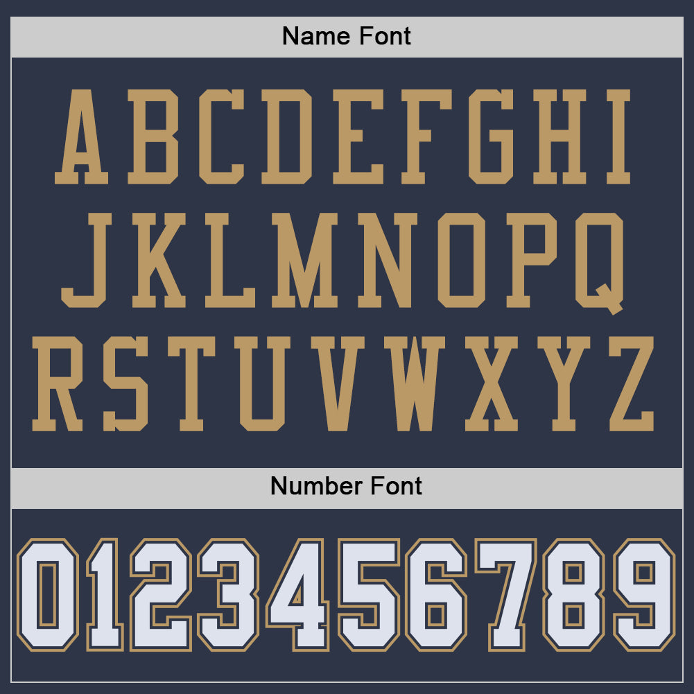 Custom Navy White-Old Gold Mesh Authentic Throwback Football Jersey - Sky-Custom