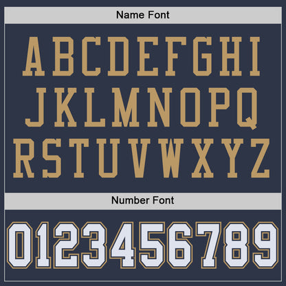 Custom Navy White-Old Gold Mesh Authentic Throwback Football Jersey - Sky-Custom