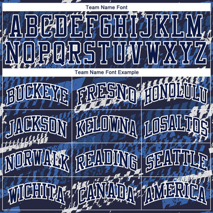 Custom Navy Navy-Royal Round Neck Sublimation Basketball Suit Jersey - Sky-Custom