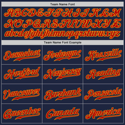 Custom Navy Red-Gold Authentic Baseball Jersey - Sky-Custom