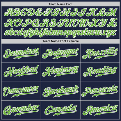 Custom Navy Neon Green-White Authentic Baseball Jersey - Sky-Custom