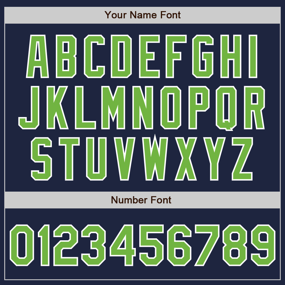 Custom Navy Neon Green-White Authentic Baseball Jersey - Sky-Custom