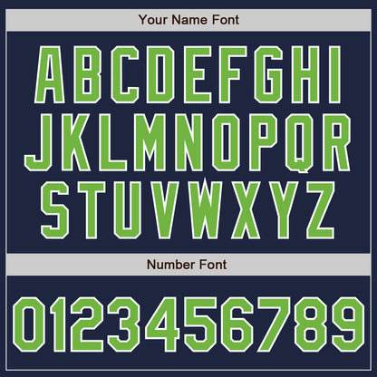 Custom Navy Neon Green-White Authentic Baseball Jersey - Sky-Custom