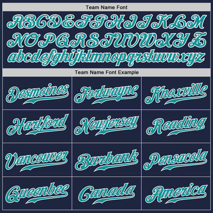 Custom Navy Teal-White Authentic Baseball Jersey - Sky-Custom