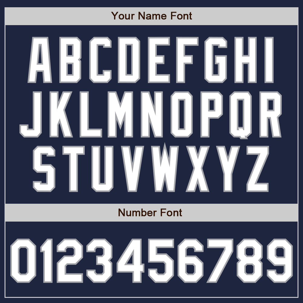 Custom Navy White-Gray Authentic Baseball Jersey - Sky-Custom