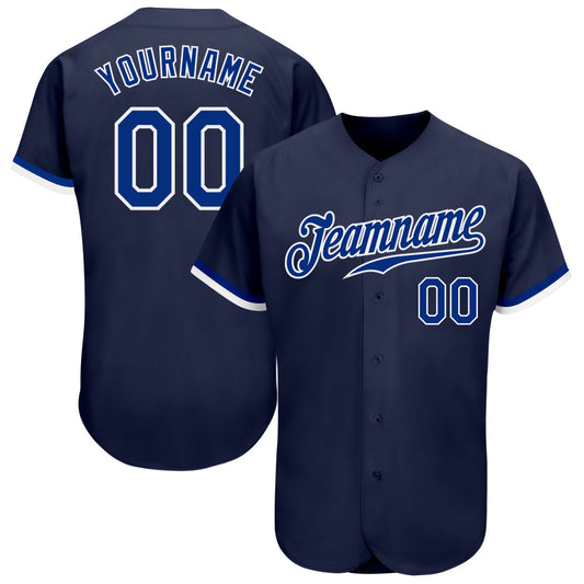 Custom Navy Royal-White Authentic Baseball Jersey - Sky-Custom