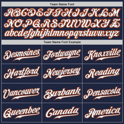 Custom Navy White-Orange Authentic Baseball Jersey - Sky-Custom
