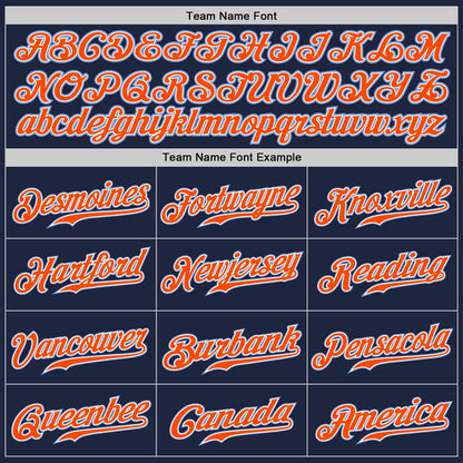 Custom Navy Powder Blue-Orange Authentic Baseball Jersey - Sky-Custom
