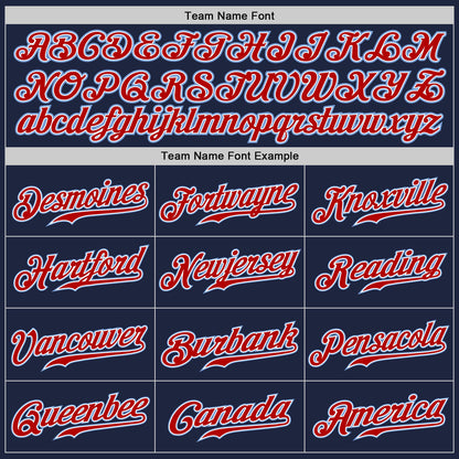 Custom Navy Light Blue-Red Authentic Baseball Jersey - Sky-Custom