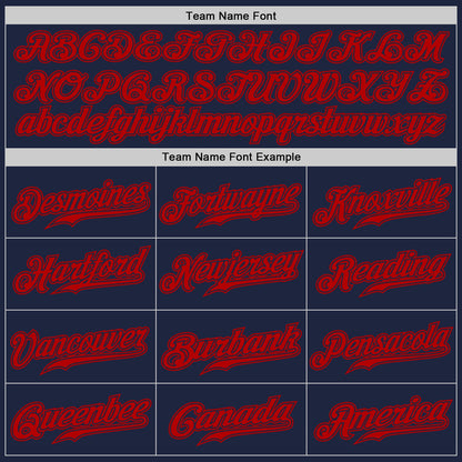 Custom Navy Red Authentic Baseball Jersey - Sky-Custom