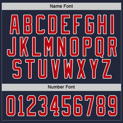 Custom Navy Red-White Hockey Jersey - Sky-Custom
