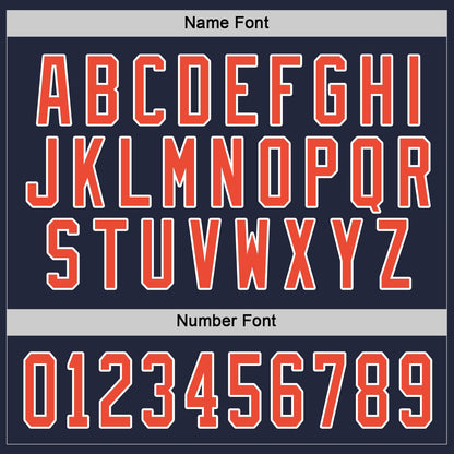 Custom Navy Orange-White Hockey Jersey - Sky-Custom