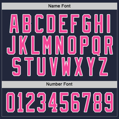 Custom Navy Pink-White Hockey Jersey - Sky-Custom