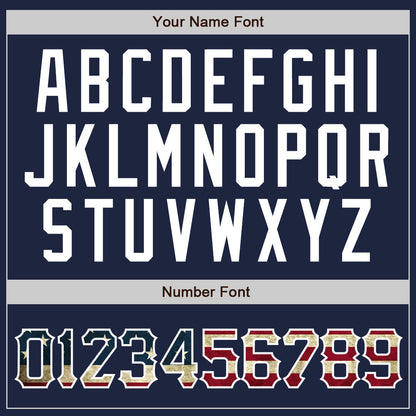 Custom Navy White Pinstripe Vintage USA Flag-White Authentic Baseball Jersey - Sky-Custom